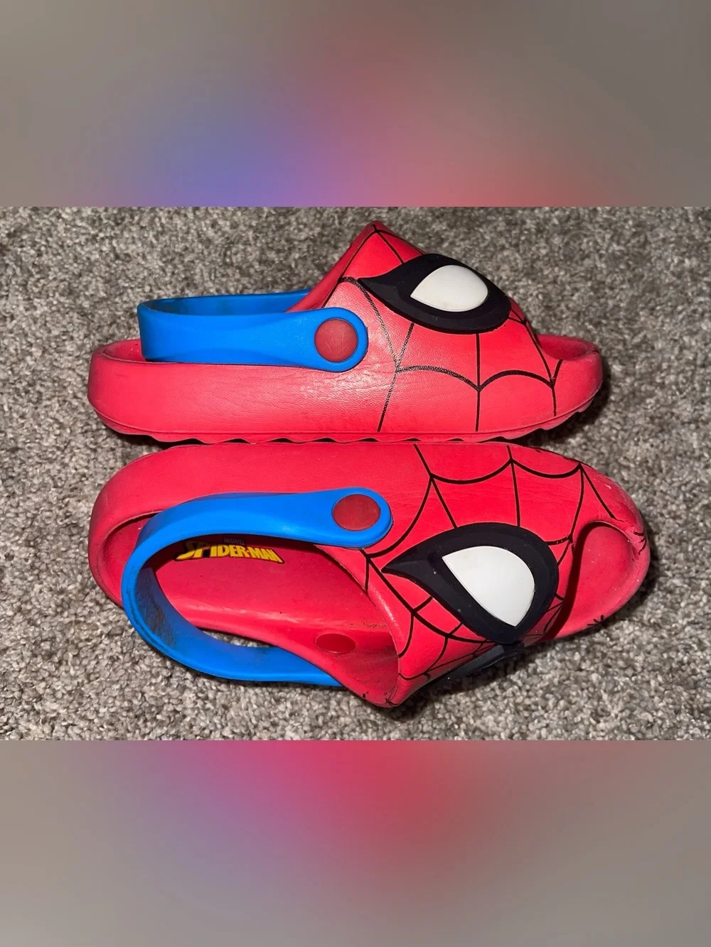Marvel Spiderman sandals boys 9/10 blue red